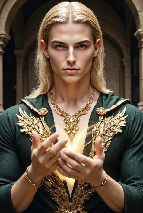 The most beautiful elf in the world((Beautiful all-back long blonde))man with smooth white skin, thin chin and clean cheeks(( Very very large green eyes))A man who is very thin and thin((A 30-year-old man with smooth white skin and a chin１people))Precise h...