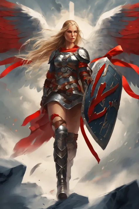 myth, valkyrie flight, myth, kalevala, valhalla, height, scarlet ribbon and armour, runes, fantasy