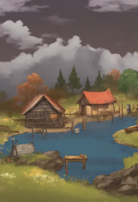A peaceful village RPG The warmth of wood Compa