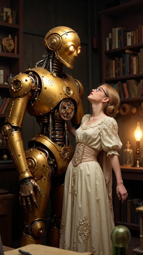19 century, robot and Dr. young girl,