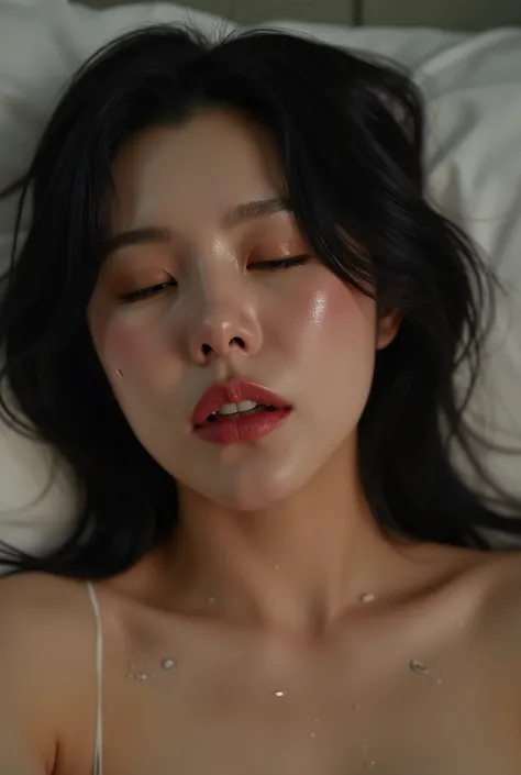 ((( real、live-action、reality、High image quality)))do, best quality , ( High Definition CG Unity 8K Wallpaper ), ( best quality ), edge orgasm 、faceフォーカス、 woman with her mouth open and eyes closed 、korean women with an edge_face、40years old、 black hair、 o...