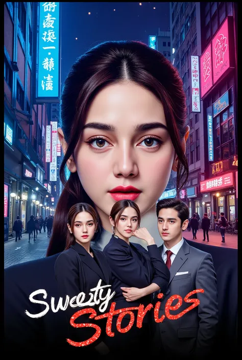 Create a poster with this written in it
"SWEETY STORIES" drama action movies
