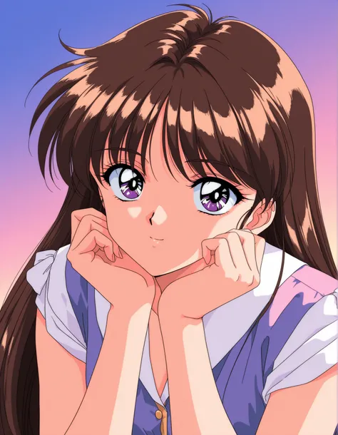 General,highres, ultra-detailed,very aesthetic,best quality ,best hands,  BREAK rika, idols, 1990s (style), retro artstyle, game cg Style