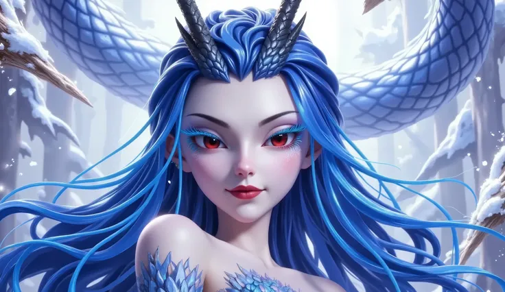 Blue Hair、Front-facing elves ， have the power of ice and water 