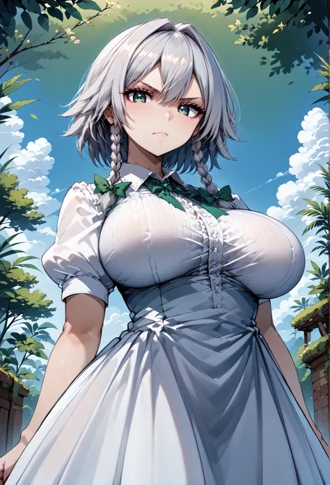 score_9, score_8_up, score_7_up, source_anime, 4K,perfect fingers,(perfect hands, perfect anatomy),prefect lighting, very aesthetic, intricate details,highly detailed background, masterpiece, high quality, best quality,
1girl,solo, izayoi_sakuya,silver hai...