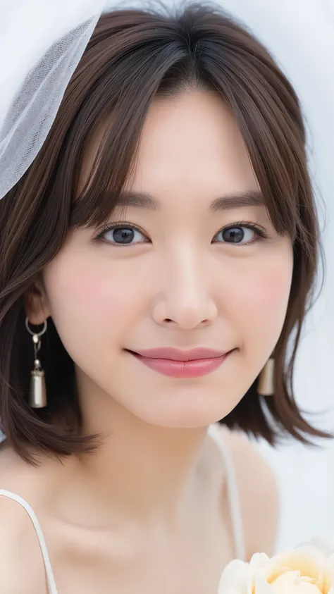 A close up of a woman in a wedding dress holding a bouquet, gorgeous young korean woman, beautiful young korean woman, beautiful south korean woman, jaeyeon nam, 2 , 2 , jinyoung shin, very beautiful young woman, very beautiful girl, 2 , korean girl, wenfe...