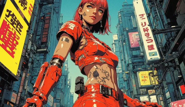 ((masterpiece, the highest quality; 1.3)), Super quality, beautiful detail, Súper detallado, extra fine , 16K, exquisite,  absurd, high resolution jockstrap, beautiful background, detailed background, a beautiful cyberpunk girl, 23 years old,  beautiful ey...