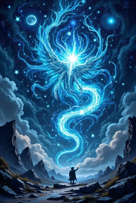 Stars Illuminating the Night,Beautiful starry beasts are visible in the sky as if the very essence of existence consists of stars, Beautiful beautiful Constellations come to life on the canvas, Beautiful moonlight illuminates the stars, and the breathtakin...