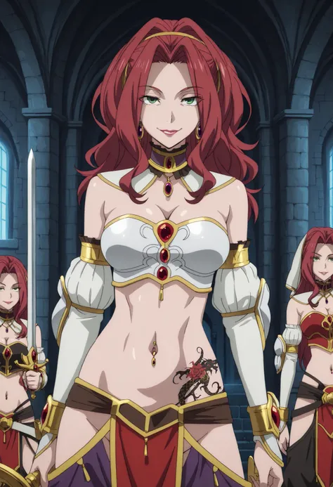 Malty Melromarc (The Rising of the Shiel) beautiful body,athletic body, beautiful breasts, ,visible private parts , ultra detailed image, anime image ,girl, anime malty, medium Breasts, excitement, red hair, green eyes , ear piercing, long hair, , lipsti...