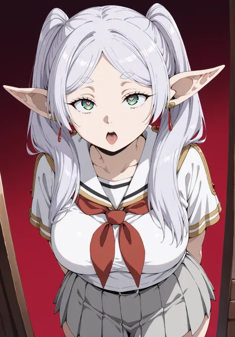 score_9, score_8_up, score_7_up, source_anime, 4K,perfect fingers,(perfect hands, perfect anatomy),prefect lighting, very aesthetic, intricate details,highly detailed background, masterpiece, high quality, best quality,
((1 female, Frieren, 21 years old)),...