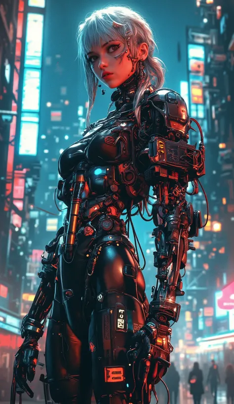 Gothic Cyberpunk girl, high definition, full body