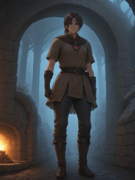 ((Best Quality)),( super high definition),(Super detailed),( detailed description ),((The best CG)),(masterpiece), dark dungeon,dark cave,lanthorn,adventurer,
A third eye on the forehead