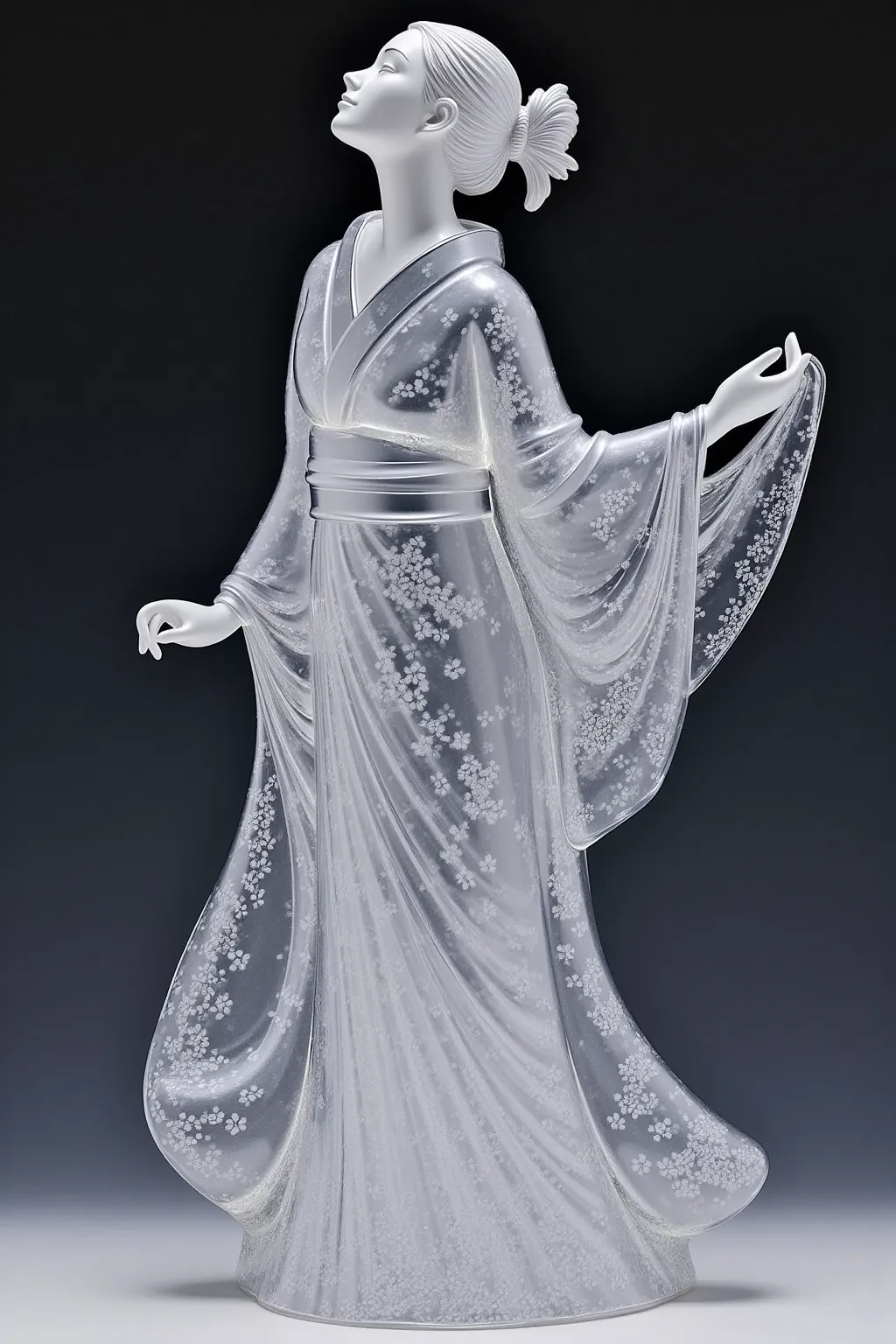 glass kimono lady figurine