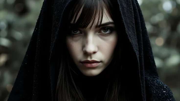 One main character depicting a beautiful and graceful Gothic female figure full of remorse—in costume, long robe , and eyes that radiate sadness.
Sometimes punctuated by "malaikat" atau "bayangan" which overlaps.