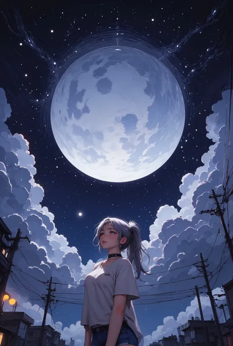 (((Low angle viewpoint))), 8k, Masterpiece, Top Quality, detailed person, high resolution, 32K, realistic depiction, (masterpiece, highres, high resolution:1.2), 1 girl, japanese, ((soft silver low ponytail hair)), Clear Face, Distinct facial features, ((b...