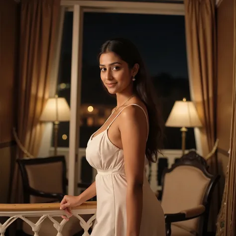 too close photo,A indian past time sexy 35s age queen,she is wearing expensive small strap knee length short white queen's transparent soft night gown,she hasn't makeup she is natural beauty queen,she has minimalist  jewelrys,she has sexy figure and full a...