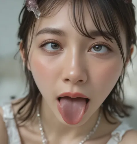    beautiful brown-haired woman closing her eyes and shouting , Commuter trains in Japan,Crowded car interior,  worn over jacket 、 wide-breasted white shirt  , ((   Turn your back to Scary Cum Lean on the playground equipment and climax)) ,   close-up with...