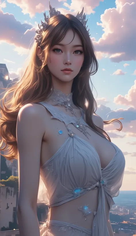 (((( masterpiece)))), (((( top quality)))), ((Alfons Maria Mucha master piece)),erotic, sexy, god秘, god, high resolution,soft focus, fine grain, Detailed Faces, Very detailed facial depiction, detailed eyes 、Detailed Faces、detailed hair 、真珠の様に透き通る肌 、Big Br...