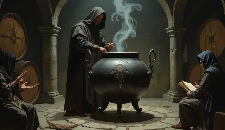 Prompt:
"Within a subterranean sanctum carved from black stone and madness, the brewery pulses like a living organ. Fermenters twist in impossible geometries, exhaling vapors that induce waking visions. Barrels cry in whispers, their staves warped by centu...