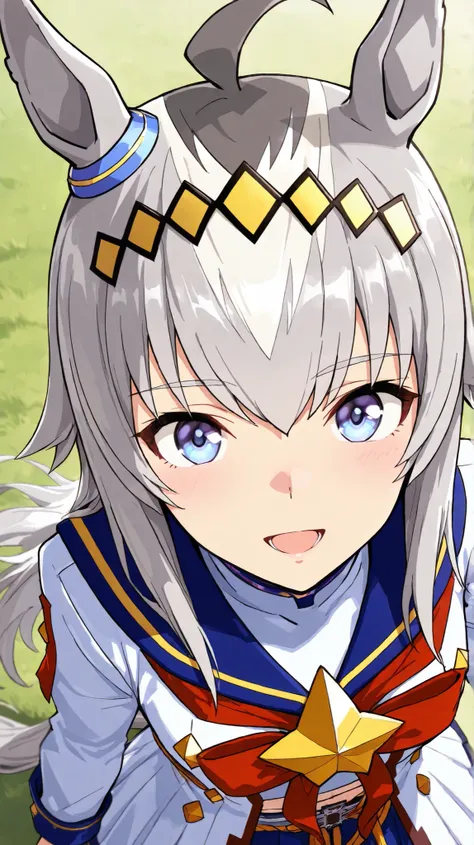 Oguri,,umamusume
High quality ,  best quality , masterpiece,  High Resolution , detailed face( LoRA: Oguri),anatomically correct, detailed hair(LoRA: Oguri) ,detailed bangs(LoRA: Oguri),anime coloring
solo, 1 girl, , long hair, horse ears, grey hair, ahoge...