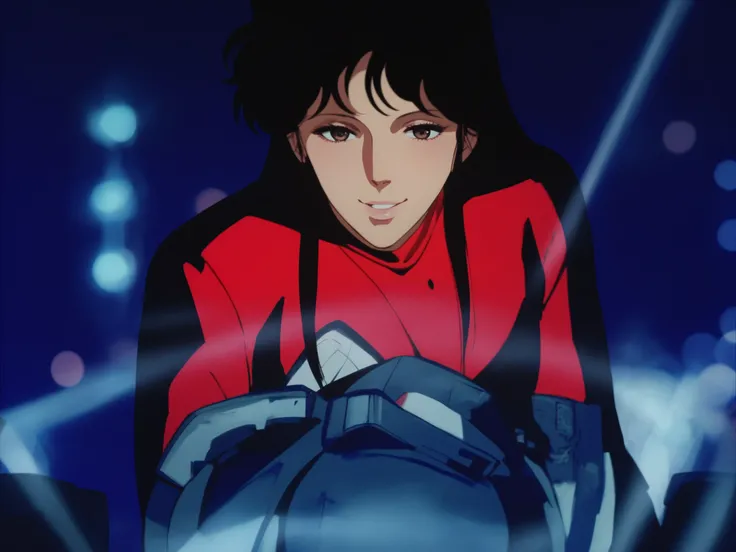1girl, , The tight, red leather jumpsuit, long sleeves, white-striped, white striped lettering (dainesc), red gloves, red motorcyclist helmet, leather long red motorcyclist boots, smiling, seductive, sitting on a red motorcycle (Honda), the helmet weighs ...
