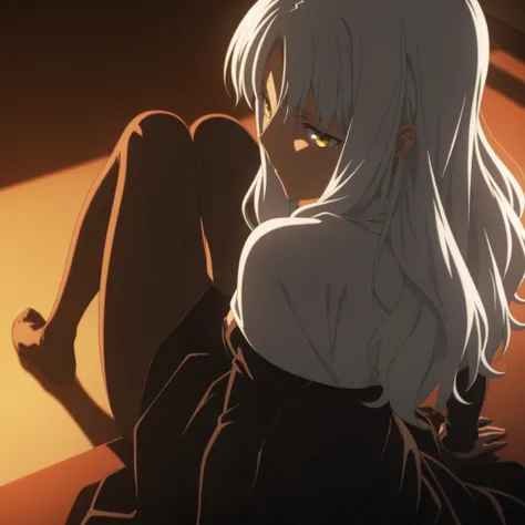 masterpiece, best quality, amazing quality, highres, absurdres, very aesthetic, high resolution, ultra detailed, perfect details, midnight,   , indoors, ufotable style, ((from above, from back)), blue hour, backlight,
 
1girl, ufotable style, anime style, ...