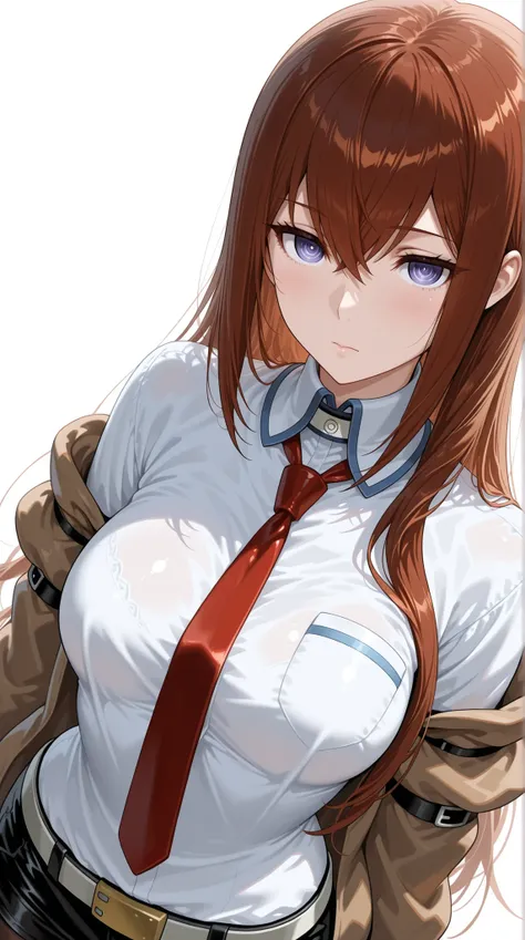 Steins Gate, makise kurisu, white background ,curvy