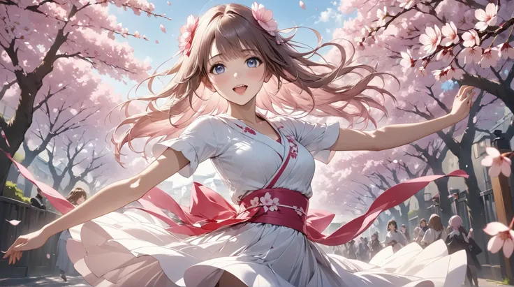while the cherry blossoms are dancing、Dancing Girl