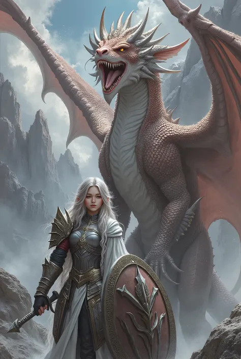 dragon with girl,girl warrie fright dragon