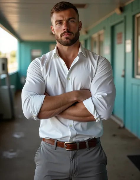 highly detailed, Award winning, dynamic, realistic, highest quality, 32k uhd, incredibly detailed, intricately detailed, ultra detailed, ultra high quality, high detail, ultra detailed, masterpiece, (full body shot), (looking at viewer), 1men, (white europ...
