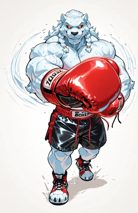 solo, 1boy, full body, correct anatomy, ThokkIN, furry, anthro, masculine, tough face, detailed face, detailed glowing eyes black sclera orange pupils, very muscular, athletic body, broad shoulders, thick arms, small head, smile, drooling saliva, sweat dri...