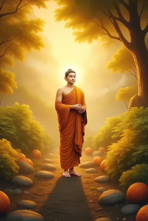 ရွှေရောင်တောက်ပနေသော မြန်မာ manly peaceful of buddha blessed and one monk