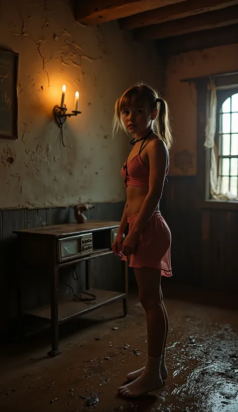 4k, 8k masterpiece, better quality, textured ,high definition y alta resolución, artistic photo, professional photo, photorealistic, Ultra-realistic image, Prisoner slave, Trapped, distressed, little high school girl , Innocent Ukrainian girl, small short ...