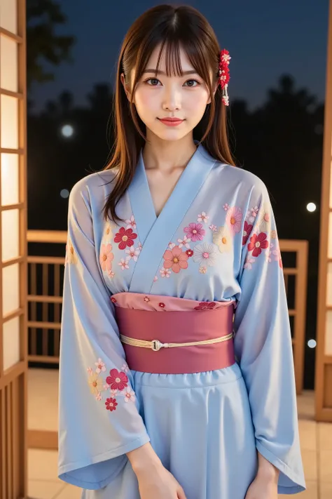 chihiro, firm breast, by adjusting the framing so the subject's full head is visible within the composition, with the crop showing only from just above the bust to slightly above the top of the head. Ensure there is a comfortable amount of background space...