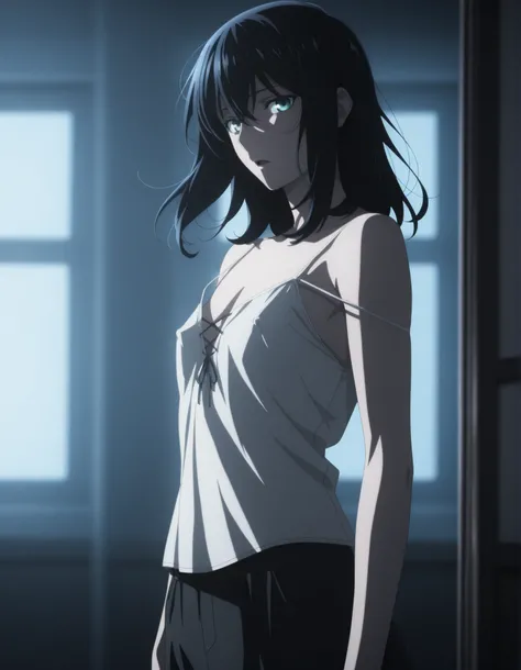 masterpiece, best quality, amazing quality, highres, absurdres, very aesthetic, high resolution, ultra detailed, perfect details, midnight,   , indoors, ufotable style, (from side,), blue hour, backlight,
 
1girl, ufotable style, anime style,  (anime color...