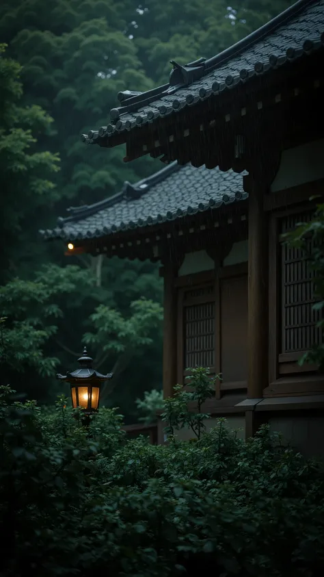 close up:eaves,forest,rain, Floor Coverage ,HD、delicate texture、HD、Realism,Turn off the light