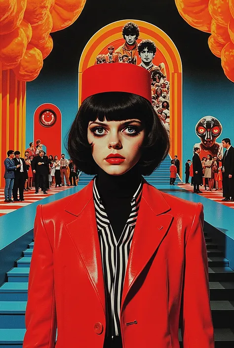 Surrealist Psicopop. intriguing people. Clockwork Orange film. cinematic. 8K.