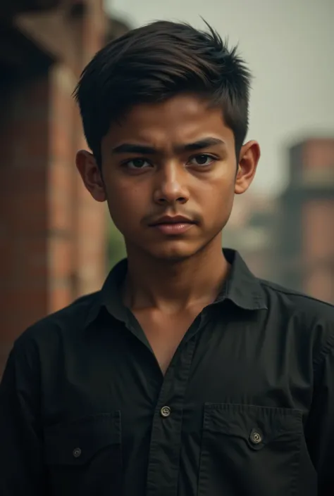 indian boy in black shirt