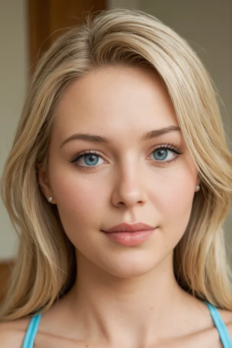face of a very beautiful blonde mature woman