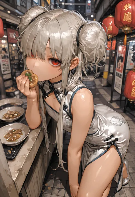 8k、 masterpiece、最High Quality、Highest Level、ultimate image quality、complicated details、high resolution、 depth field、natural light、professional lighting、(1 girl), (dynamic pose:1.3)、Animated works, fight scene, The blathead, (Eating Xiaolongbao:1.3), (Xihu...