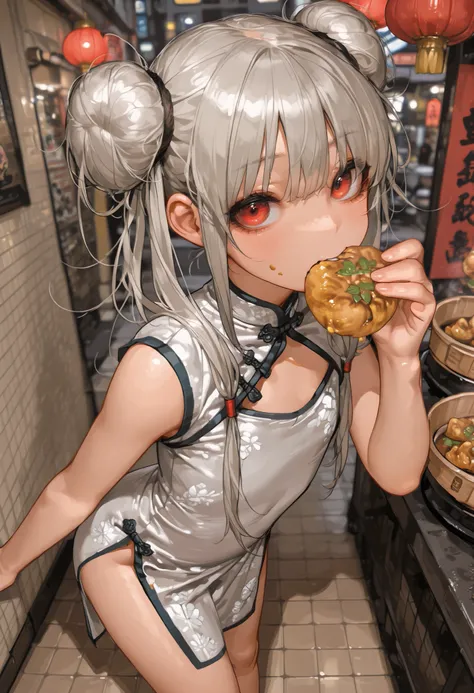 8k、 masterpiece、最High Quality、Highest Level、ultimate image quality、complicated details、high resolution、 depth field、natural light、professional lighting、(1 girl), (dynamic pose:1.3)、Animated works, fight scene, The blathead, (Eating Xiaolongbao:1.4), (Xihu...
