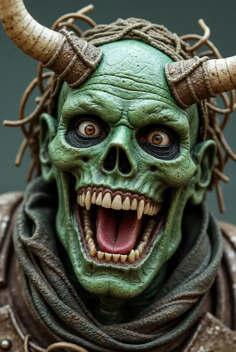 Nurgle plagued man Starmer of Endless Keir, terrible teeth in a terrible jaw, glitched and double exposure and corrupted file, wires and endless braces
