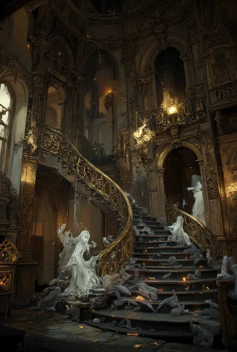 luxury castle interior, haunted