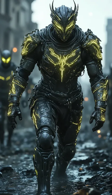 Germany – Iron Valkyrie Spartans**
*"German Cybernetic Spartans in sleek silver-black armor with neon yellow hazard striping, advancing through a ruined autobahn littered with destroyed drones. Hyper-realistic 8K, Teutonic eagle sigils glowing on pauldro...
