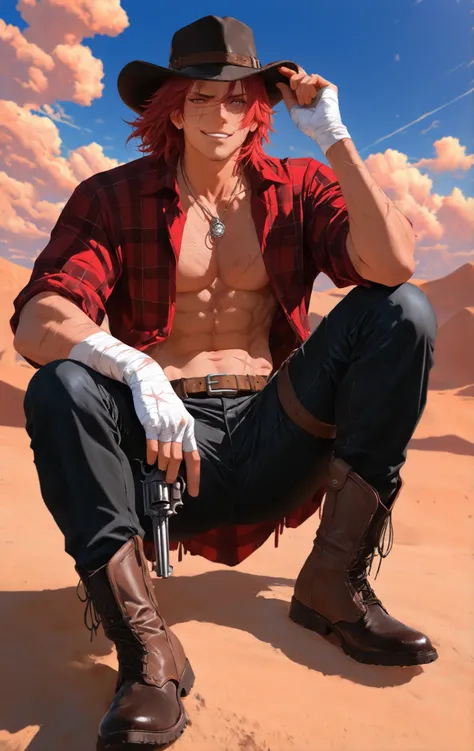 (masterpiece:1.35), (very aesthetic, best quality:1.3), highly detailed, intricate details, absurdres, realistic 3d artstyle, male focus, chiaroscuro, volumetric lighting, backlit, anime artstyle, artistic portrait, creative, unique art, video game, arrid ...