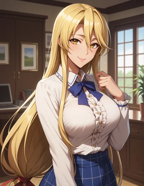 ((masterpiece)), Highest quality, Very detailed, master piece, best quality, score_9, score_8_up, score_7_up, source_anime,
shizukamarikawa, shizuka marikawa, long hair, blonde hair, very long hair, low-tied long hair, yellow eyes, hair between eyes,
skirt...