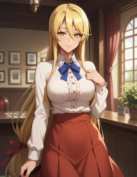 ((masterpiece)), Highest quality, Very detailed, master piece, best quality, score_9, score_8_up, score_7_up, source_anime,
shizukamarikawa, shizuka marikawa, long hair, blonde hair, very long hair, low-tied long hair, yellow eyes, hair between eyes,
skirt...