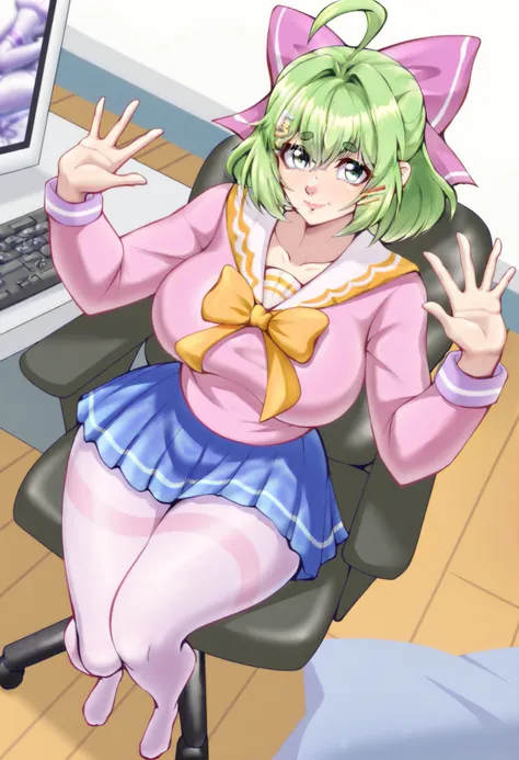 Masterpiece, best quality, high resolution, 1girl ,full body shot, (best quality), (ultra-detailed), (masterpiece, best quality:1.3), 1female, adult, Masterpiece, Best Quality, hi res,HD, detailed 1girl ,anime, mature female, indoors, smile, age 30 - 40 ,c...