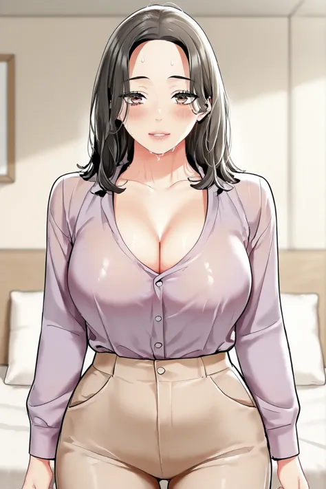 a woman of numerous beauties. She had silky black hair that reached down to her collarbone, not particularly stylized but clearly benefiting from the life as the housewife of a well-off man. She had a round face that was a nice mixture between cute and sex...