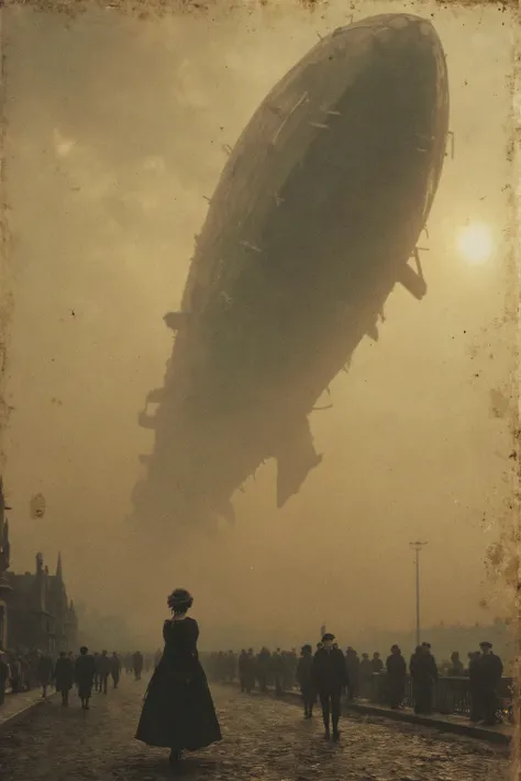 antqgldnCE style, nsfw,
Adult,
Photorealism,
((A scene from a live-action movie)),
Incredibly detailed,
19th century photo, antique photo, sepia toned photo, natural smile, her name, her price, photo date,
As an adult, A gigantic, sky-high flying object su...